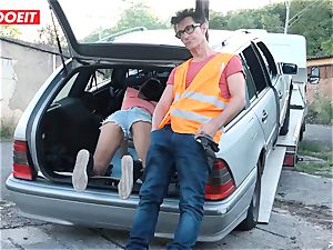 LETSDOEIT - teenage romps elder stud For Free Car Repair